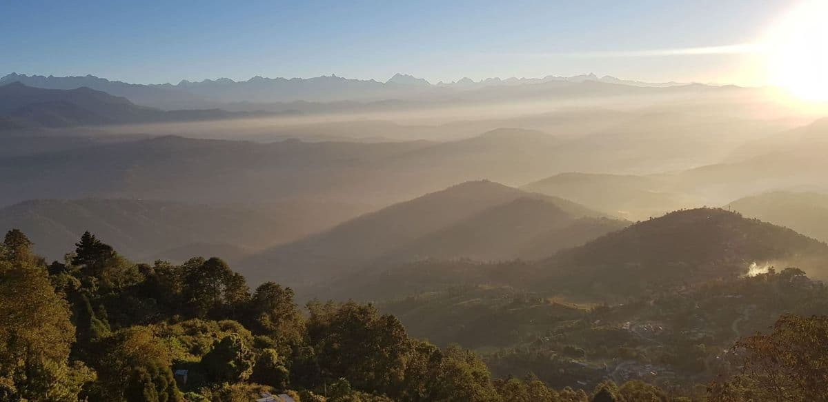 Nagarkot panoramic view of Himalayan mountain range